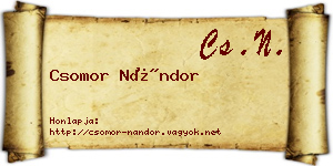 Csomor Nándor névjegykártya