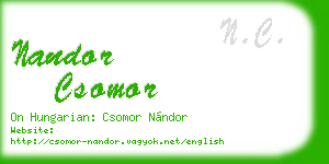 nandor csomor business card