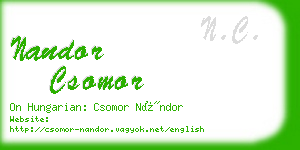 nandor csomor business card